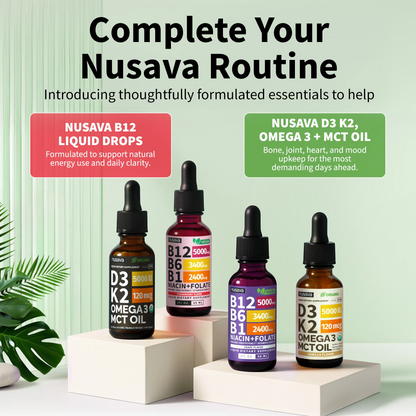 Vitamin B12 & B6 Liquid Drops – High-Potency Sublingual B-Complex with Methylcobalamin (2 Pack