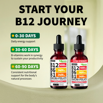 Vitamin B12 & B6 Liquid Drops – High-Potency Sublingual B-Complex with Methylcobalamin (2 Pack)